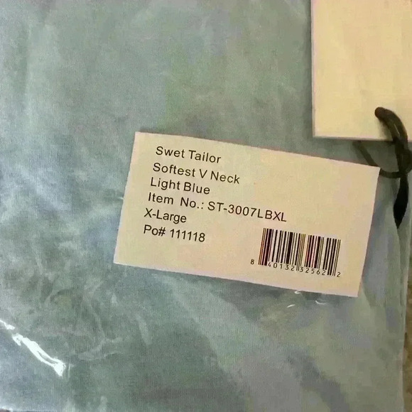 Swet Tailor Men’s The Softest V-Neck T-Shirt Light Blue Size XL - Picture 4 of 5